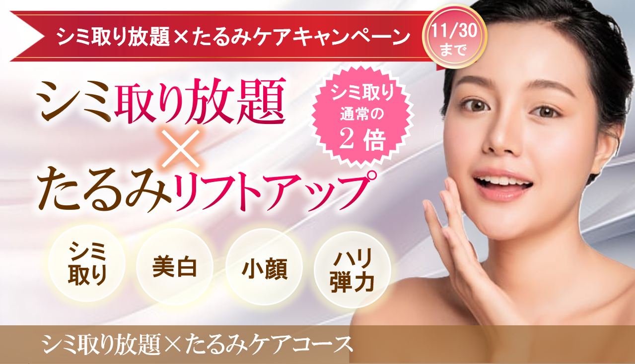 埼玉・千葉のシミ取り放題×たるみケアコース